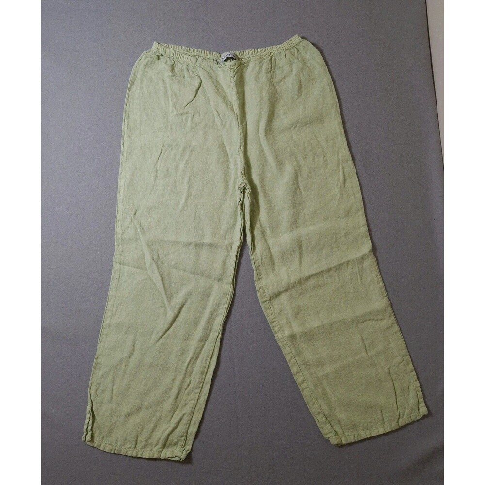Liz & Jane 100% Linen Pants Womens XL Wide Leg Palazzo Lagenlook Beach Lounge